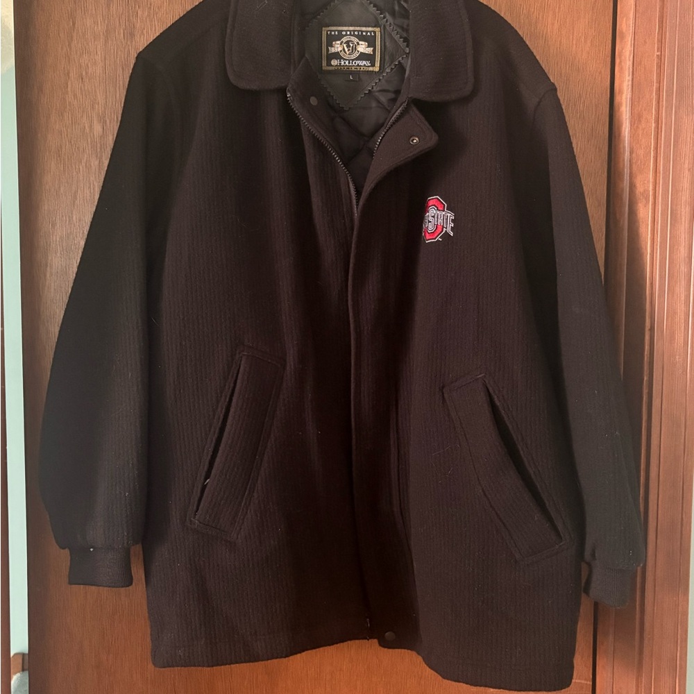 Holloway Ohio State Black Wool Jacket with Embroidered Logo